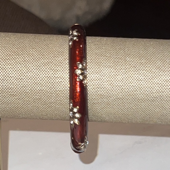 Jewelry - Rust red gold floral cuff metal bracelet bangle women’s fashion jewelry